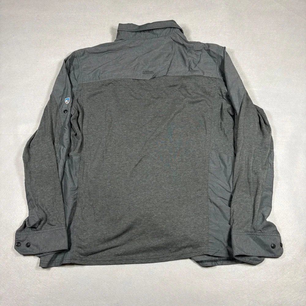Kuhl Mens Gray Hybrid Long Sleeve Button Down Hiking Shirt Large L Utility